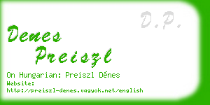 denes preiszl business card