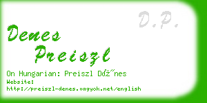 denes preiszl business card